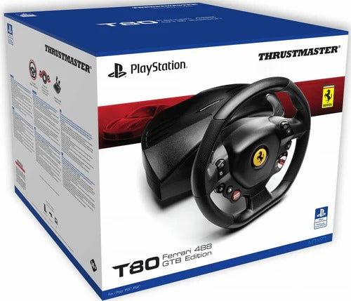 Thrustmaster Lenkrad T80 Ferrari 488 GTB Edition + Pedale PS5/PS4 PC Neu