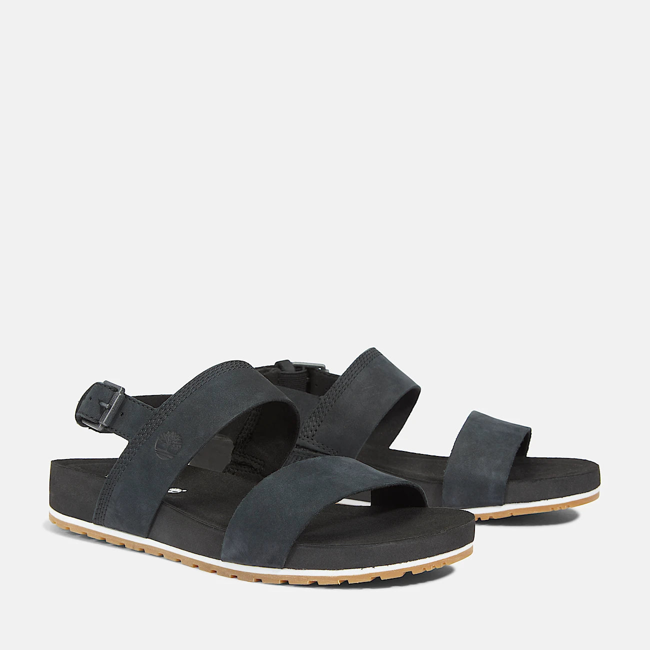 Timberland Malibu Waves Sandalo Donna Nero Cinturino Posteriore Pelle OrthoLite - TB0A2AT9001