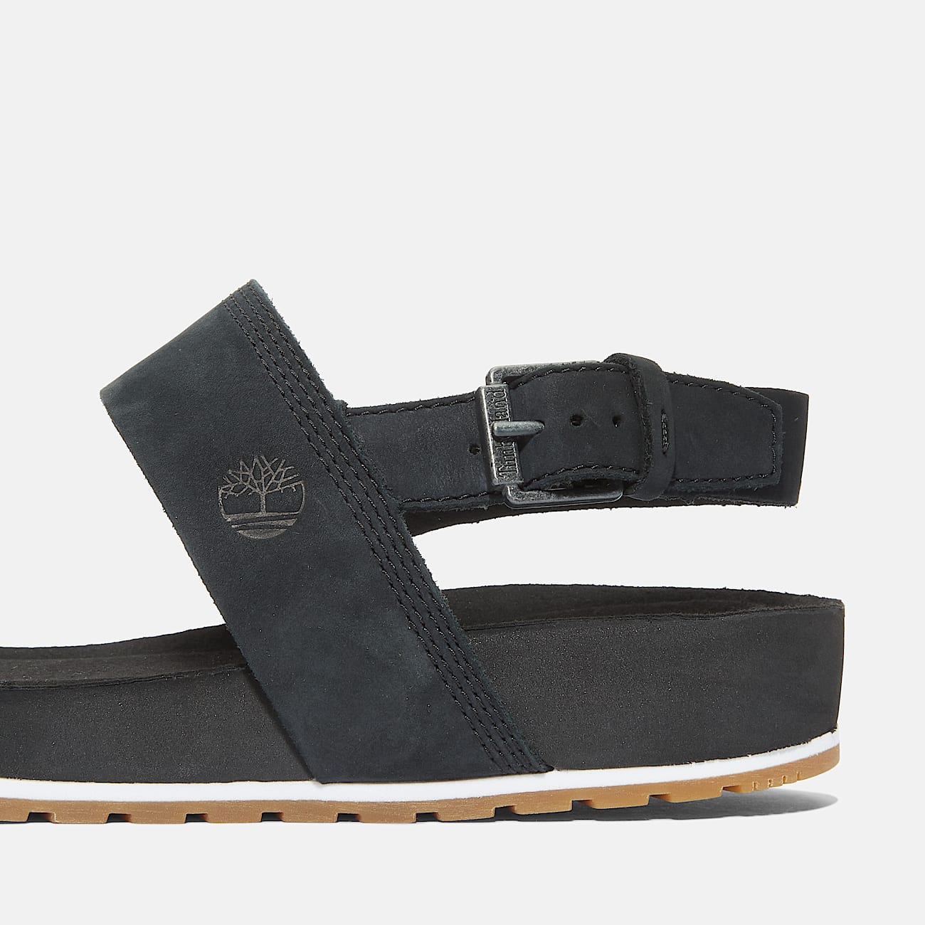 Timberland Malibu Waves Sandalo Donna Nero Cinturino Posteriore Pelle OrthoLite - TB0A2AT9001