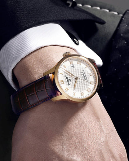 Tissot Le Locle Automatic Swiss Made Edelstahl Roségold 39.3mm Lederarmband – T006.407.36.033.00