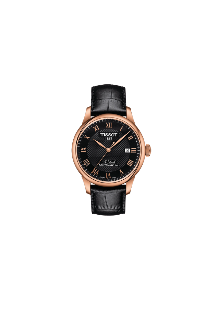 Tissot Le Locle Automatic Swiss Made Schwarz Roségold 39.3mm Lederarmband – T006.407.36.053.00