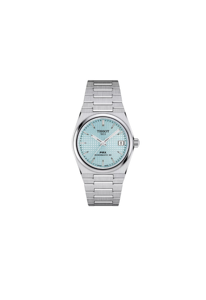 Tissot PRX 35mm – Schweizer Automatikuhr, eisblaues Zifferblatt, Edelstahl, Ref. T137.207.11.351.00