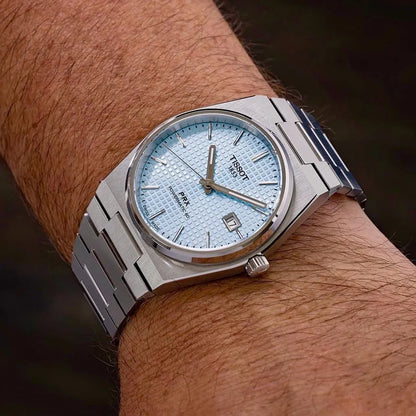 Tissot PRX 35mm – Schweizer Automatikuhr, eisblaues Zifferblatt, Edelstahl, Ref. T137.207.11.351.00