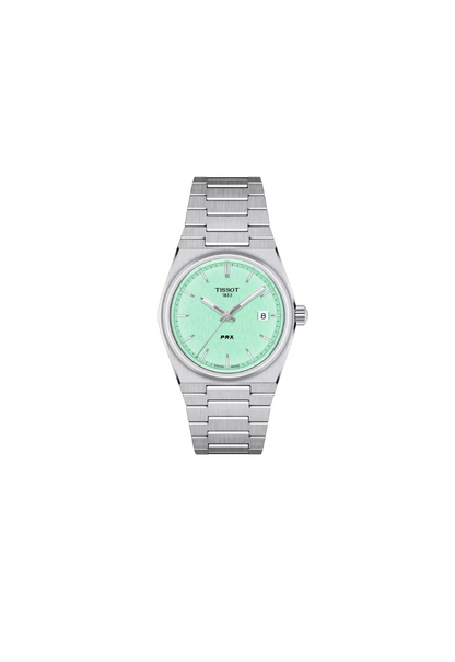 Tissot PRX 35mm – Orologio Quarzo Swiss Made, Quadrante Verde Menta, Acciaio, Ref. T137.210.11.091.00