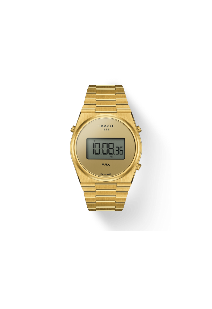 Tissot PRX Digital – Swiss Made Quarz, digitales goldfarbenes Zifferblatt, 40mm – T137.463.33.020.00
