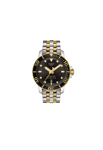 Tissot Seastar 1000 Automatic – Swiss Made, Schwarz und Gold, 43mm, Ref. T120.407.22.051.00
