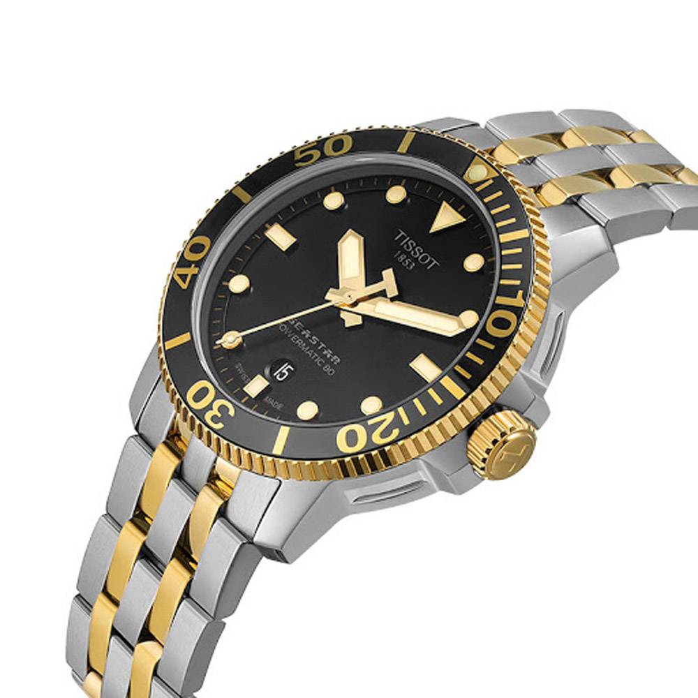 Tissot Seastar 1000 Automatic – Swiss Made, Schwarz und Gold, 43mm, Ref. T120.407.22.051.00