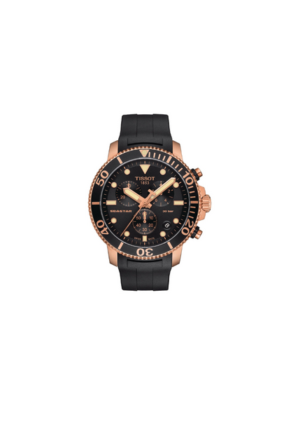 Tissot Seastar 1000 Chronograph – Swiss Made, Schwarz und Gold, 45.5mm, Ref. T120.417.37.051.00