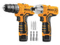 12V Impact drill + screwdriver 2 batteries + Ingco charger