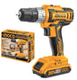 Cordless drill with 20V lithium battery and Ingco P20S charger