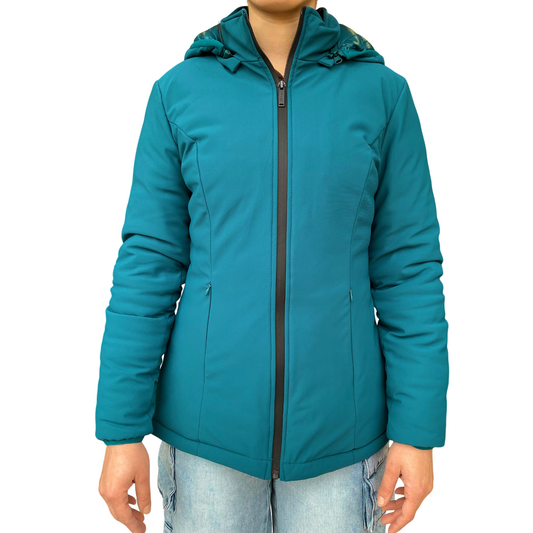Trez Giacca da donna con cappuccio staccabile JUSTICE-1001 M47130 291 verde smeraldo