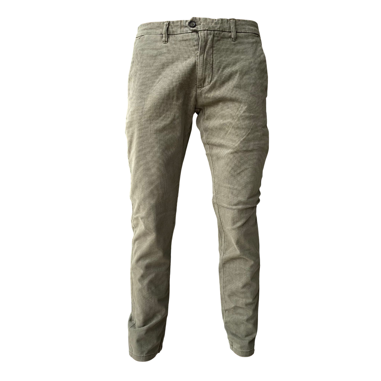 Trez Pantalone Uomo Microfantasia M49604 340 Verde Slim Fit