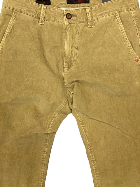 Trez Prot-Cord T M45732 Pantalone Uomo Velluto Coste Beige Slim Elasticizzato