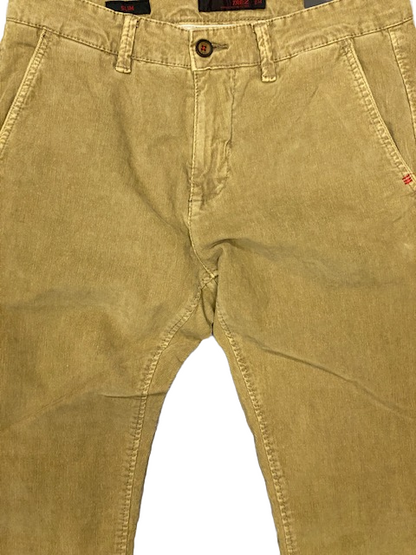 Trez Prot-Cord T M45732 Pantalone Uomo Velluto Coste Beige Slim Elasticizzato
