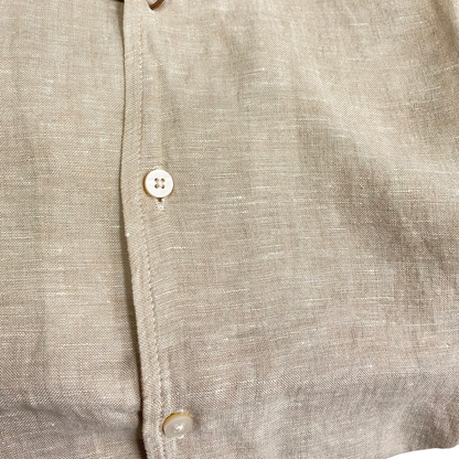 Trez - Camicia Manica Corta Uomo Misto Lino Beige - Cocco-1217 M49026-384