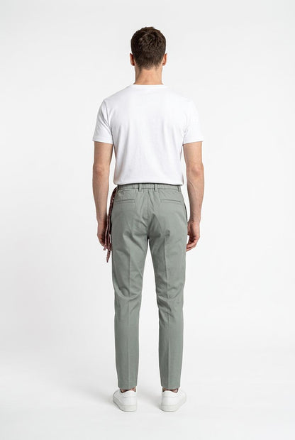 Trez uomo pantalone misto lino PICCHIOB-2211 M50186 781 Verde