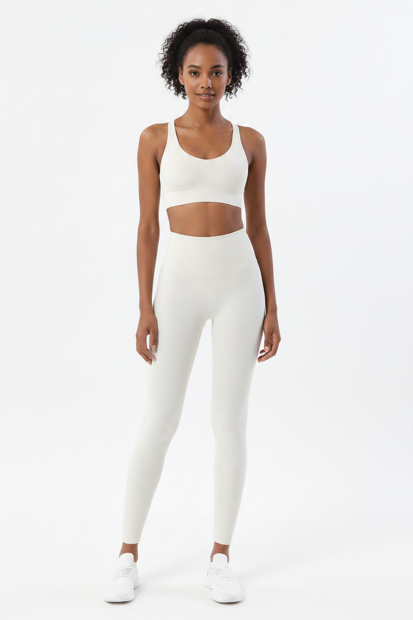 Completo Sportivo Donna 2 Pezzi con Leggings Vita Alta e Reggiseno Sportivo