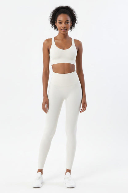 Completo Sportivo Donna 2 Pezzi con Leggings Vita Alta e Reggiseno Sportivo