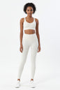 Women's 2 Piece Athletic Set with High Waisted Leggings and Sports Bra