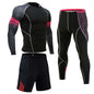 Men's Compression Sports Suit – 3 Piece Fitness Gym Stretch Set