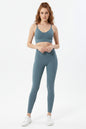 Women's 2 Piece Athletic Set with High Waisted Leggings and Sports Bra