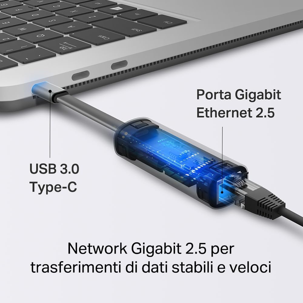 UE302C Adattatore di Rete da USB Type-C a Ethernet 2.5 Gigabit
