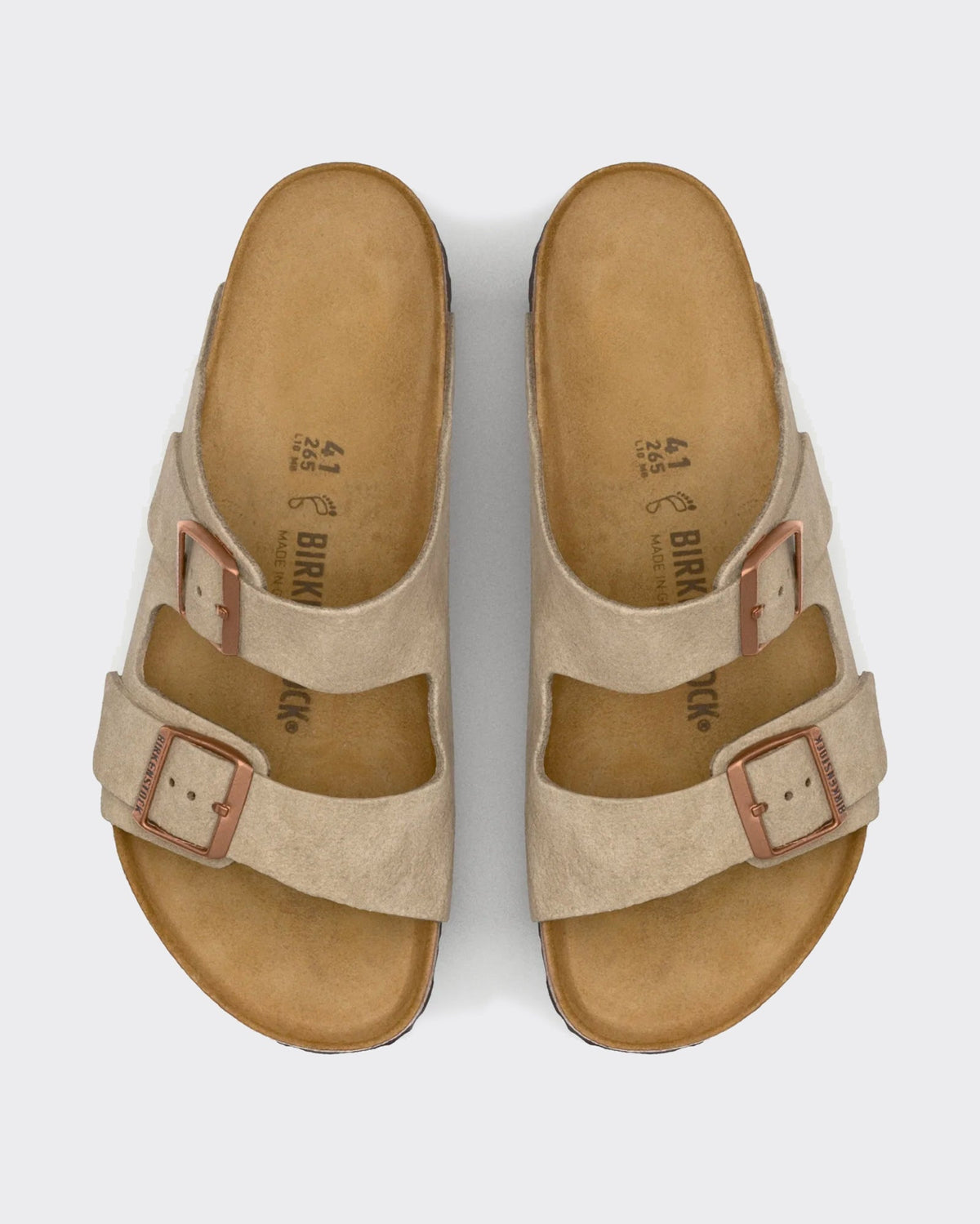 Arizona Suede Leather Taupe Sandal