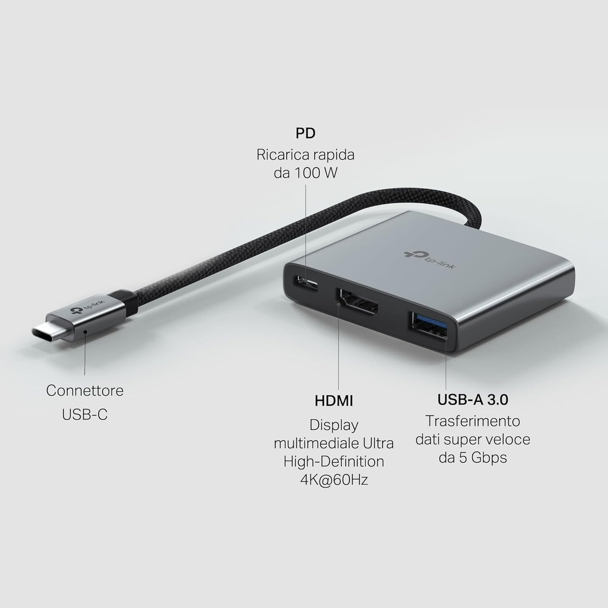 UH3020C Hub USB-C 3 in 1, HDMI 4K@60Hz