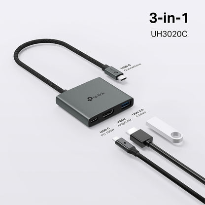 UH3020C Hub USB-C 3 in 1, HDMI 4K@60Hz