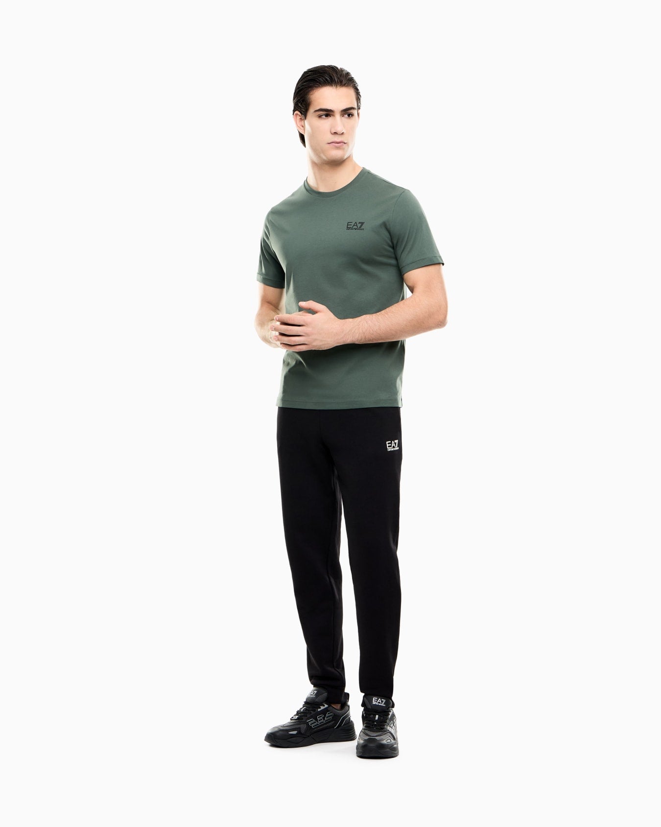 EA7 Emporio Armani T-shirt Uomo Verde Core Identity Cotone Pima 8NPT25 PJVPZ U7260