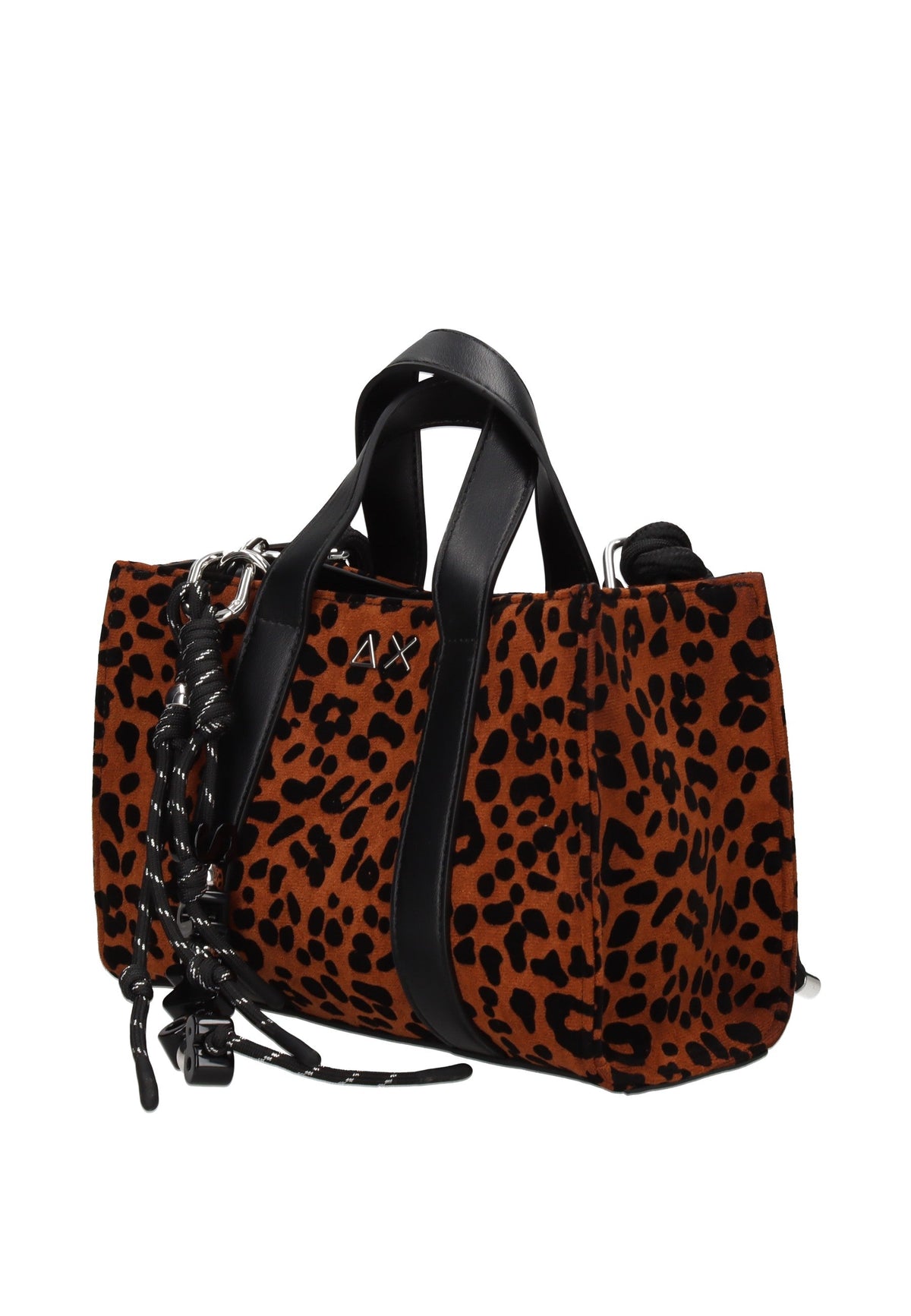 Mini Bag SUN68 in Camoscio Animalier – Borsa a Mano con Charm Donna