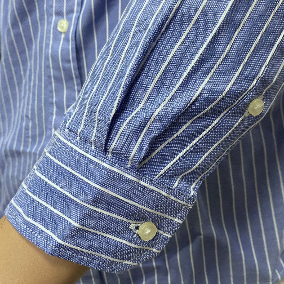 US Polo Assn Men's Long Sleeve Striped Shirt White US40104010 730 Light Blue