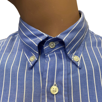 US Polo Assn Men's Long Sleeve Striped Shirt White US40104010 730 Light Blue