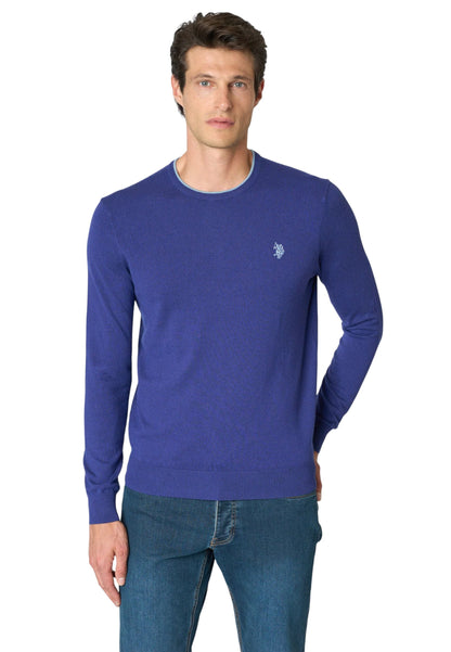 US Polo Assn Maglia Girocollo Uomo Blu Lana Viscosa - US42173007