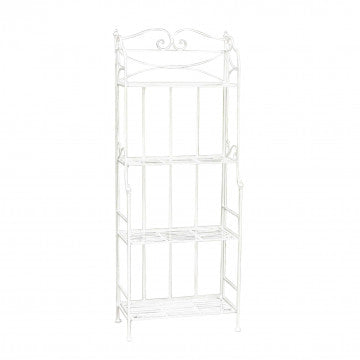 Étagère metallo 4 piani verniciato polvere bianco antico 61x32x156h