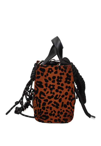 Mini Bag SUN68 in Camoscio Animalier – Borsa a Mano con Charm Donna
