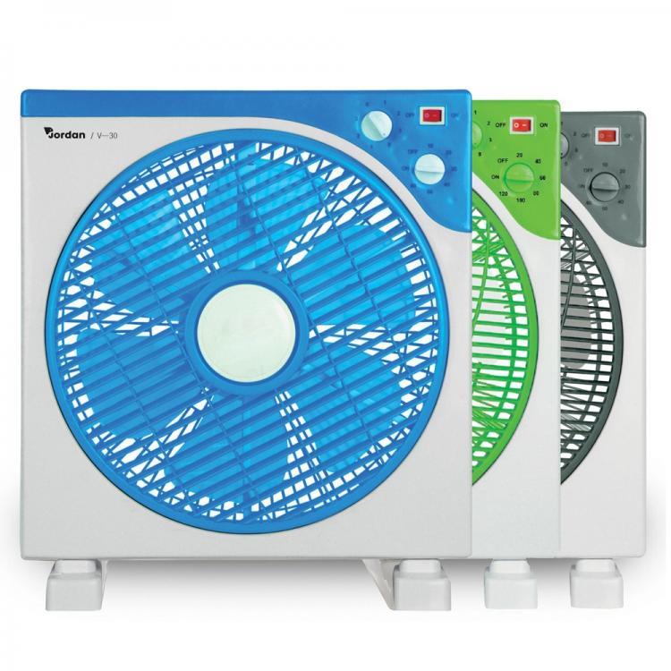 Jordan Bodenventilator Terra mit Rotorblättern Timer 45W 38cm 3 Geschwindigkeiten Box Fan