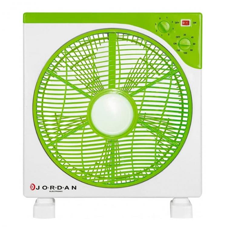 Jordan Bodenventilator Terra mit Rotorblättern Timer 45W 38cm 3 Geschwindigkeiten Box Fan