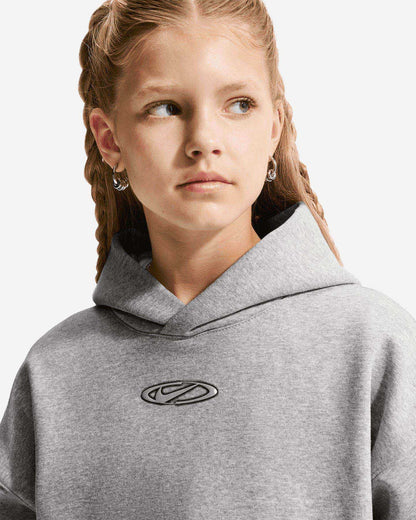 Nike Felpa Junior Club Fleece IO1683-063 Grigio - Felpa Bambino con Cappuccio
