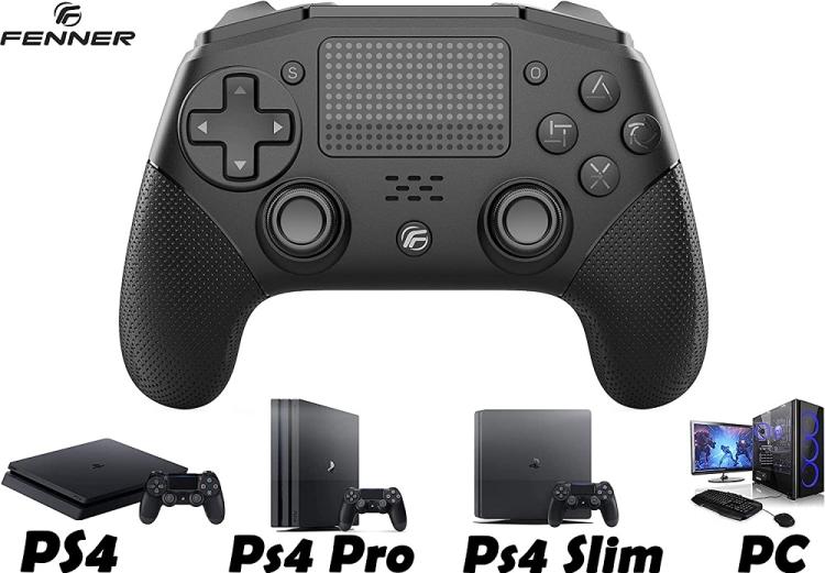 Fenner Controller Per Ps4/Pc (V2) Wireless Joystick Pad Playstation 4 Nero - Dualshock Senza Filo