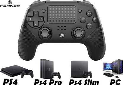 Fenner Controller Per Ps4/Pc (V2) Wireless Joystick Pad Playstation 4 Nero - Dualshock Senza Filo