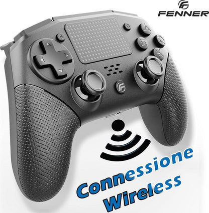 Fenner Controller Per Ps4/Pc (V2) Wireless Joystick Pad Playstation 4 Nero - Dualshock Senza Filo