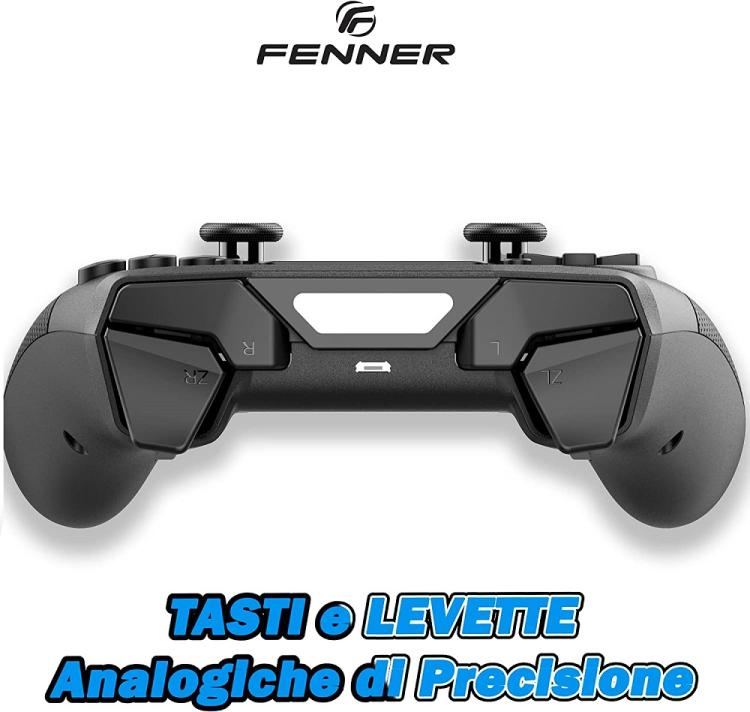 Fenner Controller Per Ps4/Pc (V2) Wireless Joystick Pad Playstation 4 Nero - Dualshock Senza Filo