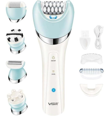 Vgr V-733 Professioneller wiederaufladbarer 6-in-1-Epilierer, wasserdichtes Display