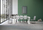 Extendable console table Diago with white frame and iron legs