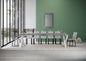 Extendable console table Diago with white frame and iron legs