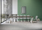 Extendable console table Diago with white frame and iron legs