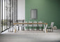 Extendable console table Diago with white frame and iron legs