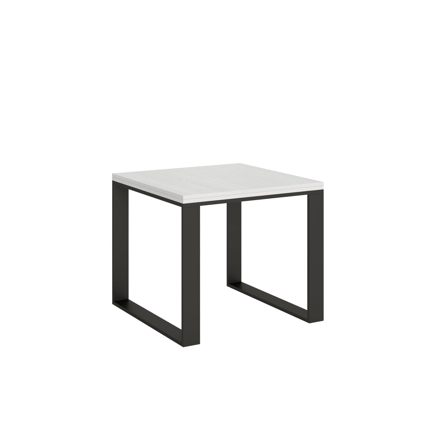 Ausziehbarer Tisch Tecno Libra mit anthrazitfarbenem Gestell, Maße 90x90/180 cm und 90x120/240 cm
