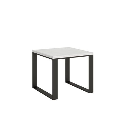 Ausziehbarer Tisch Tecno Libra mit anthrazitfarbenem Gestell, Maße 90x90/180 cm und 90x120/240 cm
